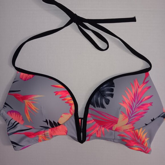 PINK VICTORIA'S SECRET TROPICAL PRINT BIKINI TOP - Picture 5 of 8